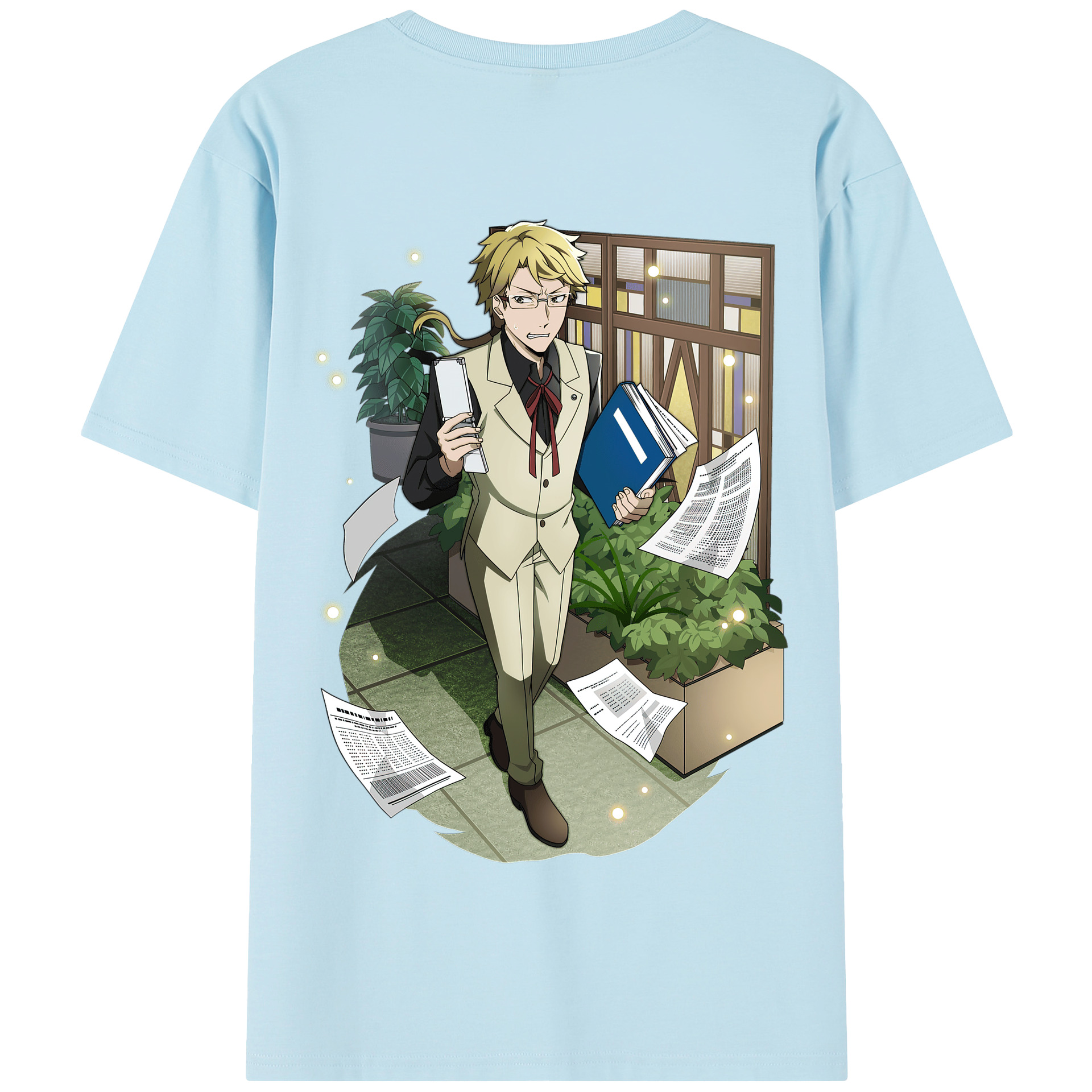 （画像用） 文豪ストレイドッグス Bungo Stray Dogs 綿100％半袖Tシャツ（背面プリント）